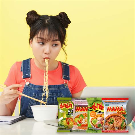 Mama Top Ramen Instant Noodles Variety 15 Pack Free Snacks Included Mama Party Time 15 Packs