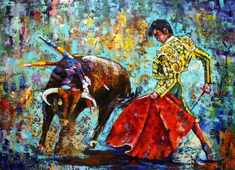 Spanish Matador Painting Matador And Bull Original Painting Toreador