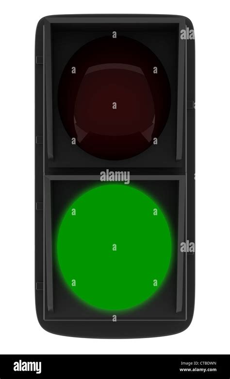 Green Traffic Light Isolated On White Stock Photo Alamy