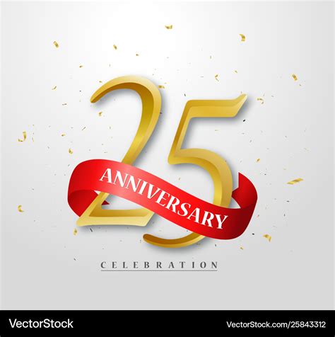 25 Years Happy Anniversary Banner Celebration Vector Image