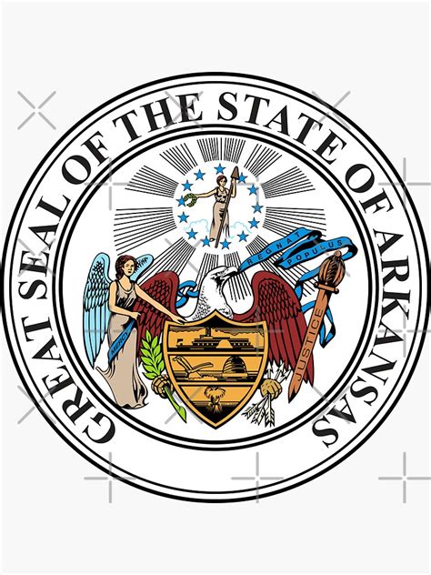 Arkansas Ar Official State Seal Sticker For Sale By States Redbubble
