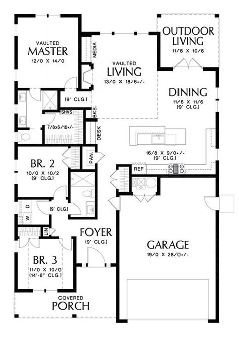 Single Story Floor Plans With Open Plan Views