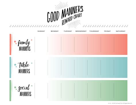 Reward Charts To Print And Colour In Reward Chart Manners Chart My