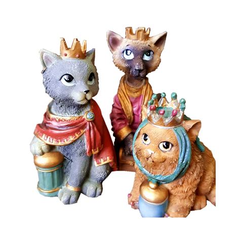 Custom Handmade Hot Sale Cat Nativity Setreligious Christmas