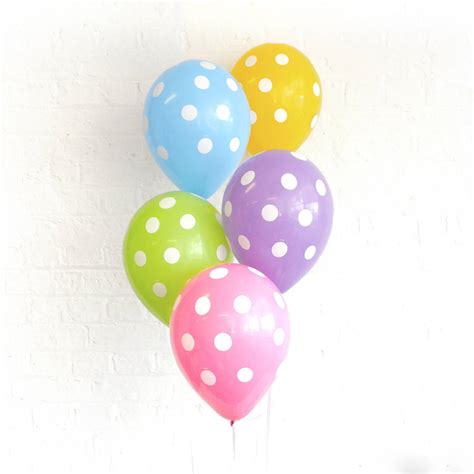 White Polka Dot Party Balloons By Peach Blossom