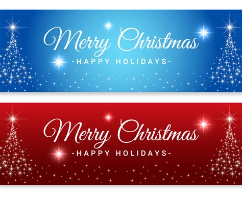 Sparkle Merry Christmas Tree Banners Vector Art And Graphics