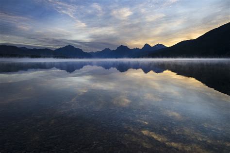 Mist Rising From Lake Mcdonald Free Stock Photo Public Domain Pictures