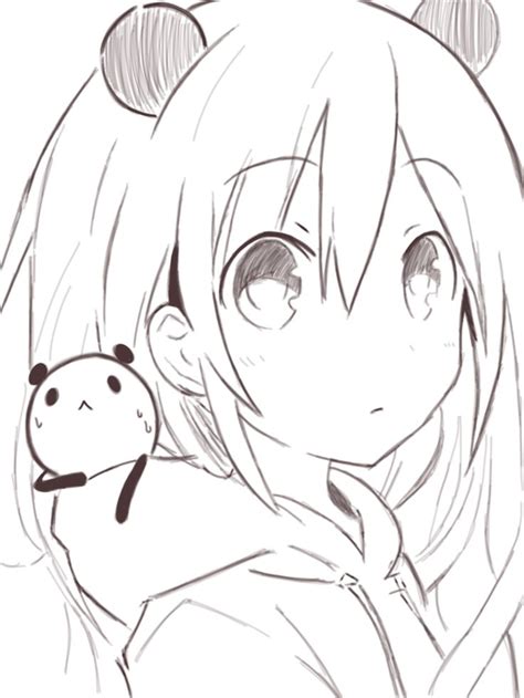 Anime Anime Girl Short White Hair Panda Kawaii