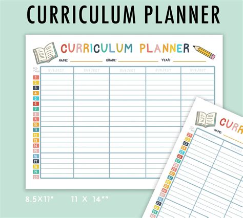 Printable Curriculum Planner Homeschool Planner Digital Etsy