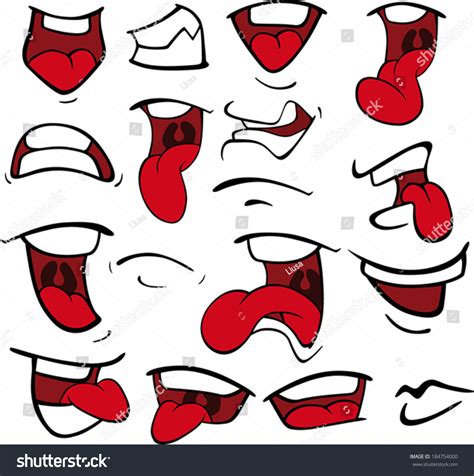 Set Of Mouths Cartoon Stock Vector Illustration 184754000 Shutterstock