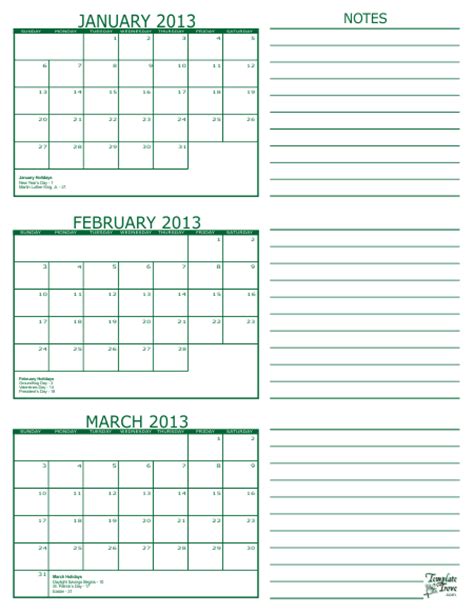 Printable Multi Month Calendars Calendar Template 2019
