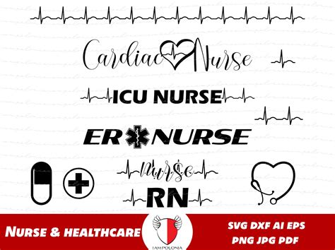 Nurse Svg Rn Clipart Icu Nurse Cut File Stethoscope Svg Etsy