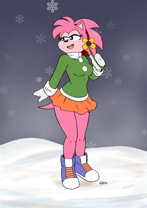 Amy Rose In The Snow By Wendel Fragoso On Deviantart