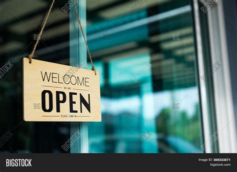 Label Welcome We Open Image And Photo Free Trial Bigstock