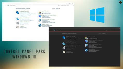 Windows Customs Control Panel Dark Windows 10