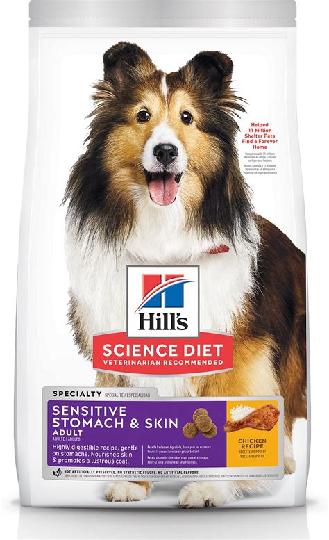 Let's compare two hill's foods: Hill's Science Diet Adult Sensitive Stomach & Skin Chicken ...