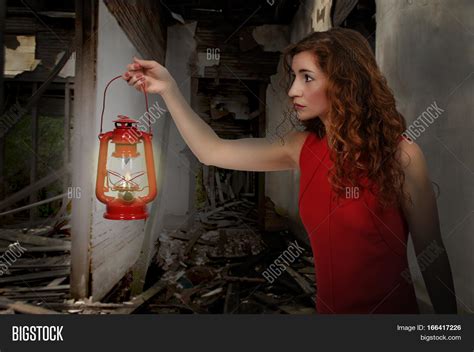Woman Holding Lantern Image Photo Free Trial Bigstock