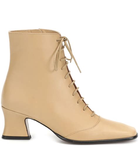 By Far Kate Leather Ankle Boots In Cream Natural Lyst