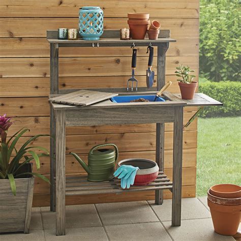 Better Homes And Gardens Gray Wood Potting Bench