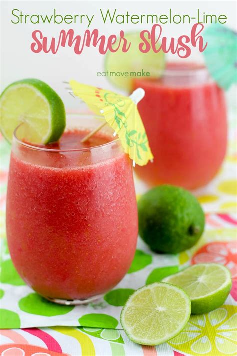 Strawberry Watermelon Lime Slush Summer Slush Recipe