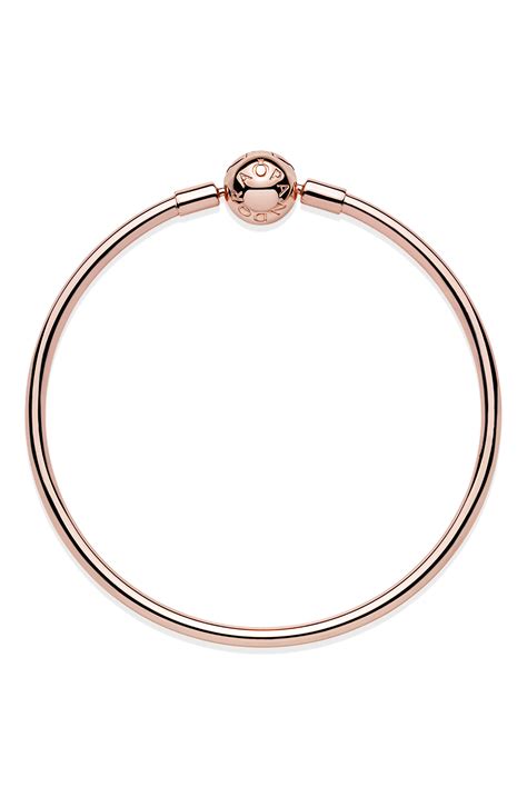 The open style is perfect for stacking. PANDORA Rose Charm Bangle in Rose Gold (Metallic) - Lyst