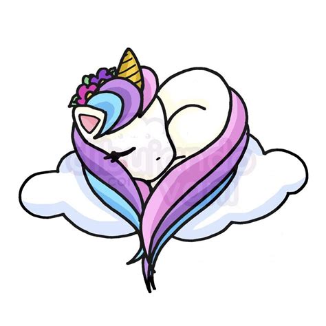 Unicornio Dormido Para Colorear En Estilo Kawaii Dibujando Con Vani
