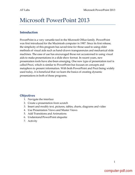 Pdf Microsoft Powerpoint 2013 Free Tutorial For Beginners