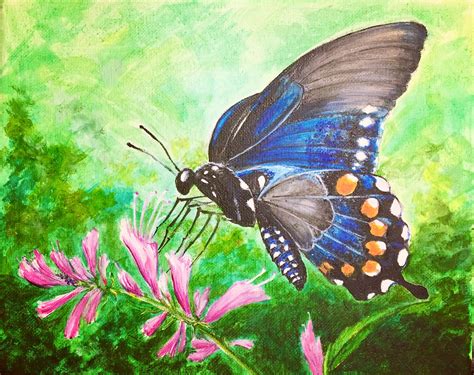 Original Butterfly Acrylic Painting Colorful Artwork Etsy
