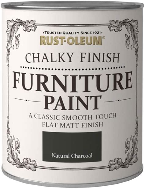 Rust Oleum Natural Charcoal Chalky Paint 750ml Shabby Chic Furniture