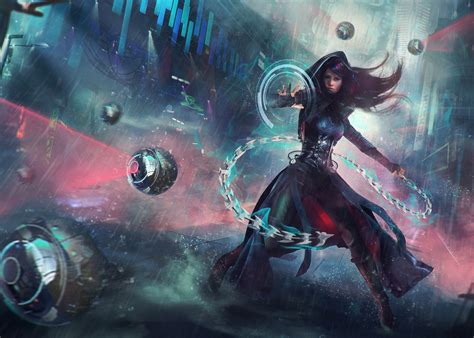 Warrior Girl Sci Fi Cyberpunk Futuristic Artwork Wallpaperhd Artist