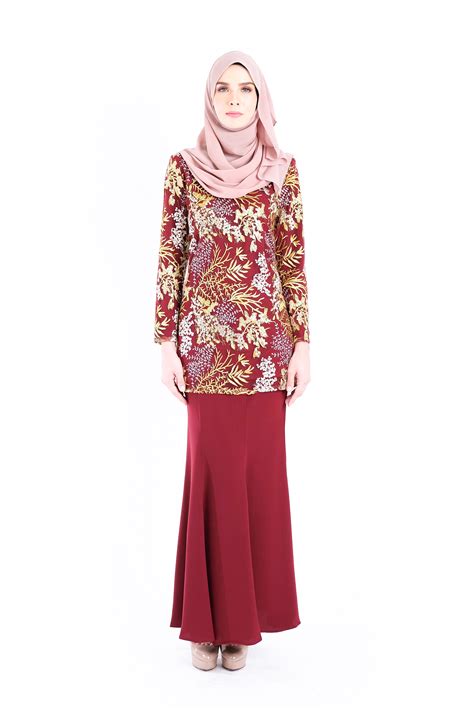 Baju kurung malaysia rok duyung baju kurung melayu brokat realpict. Baju Kurung D'YANA Thea - BJK20047 D - Maroon | D'YANA
