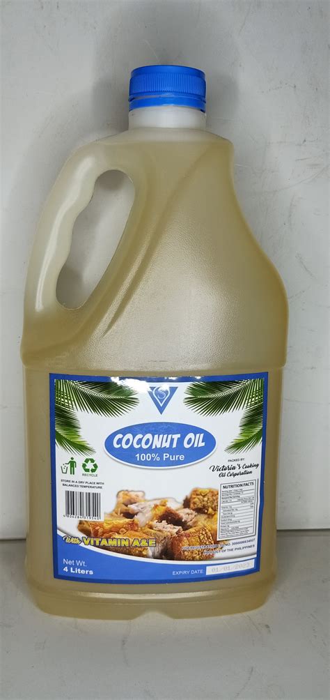 Cooking Oil In 4 Liters Coconut Oil Victoria Brand Fda Approved In New