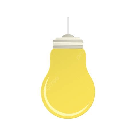 Gambar Bola Lampu Kuning Bohlam Desain Datar Menggantung Png Dan