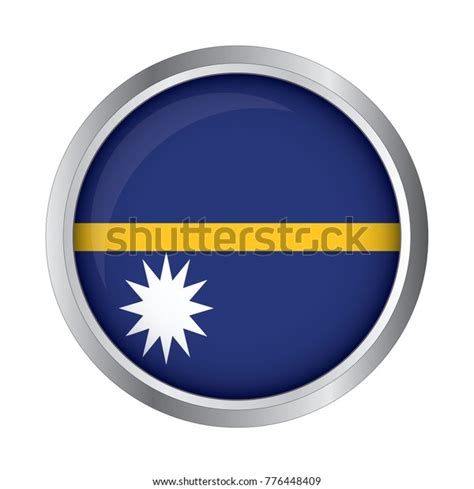 Vector Nauruan Flag Button Nauru Flag Stock Vector Royalty Free