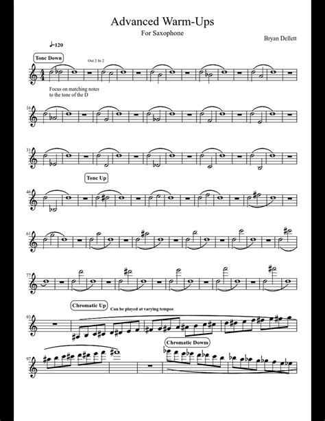Advanced Warm Ups Sheet Music For Alto Saxophone Download Free In Pdf