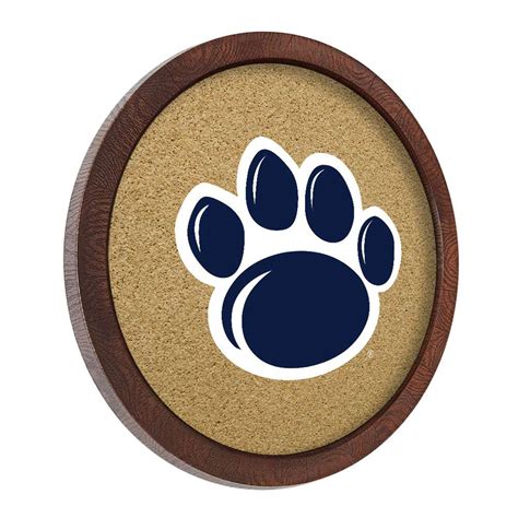 Penn State Nittany Lions Paw Faux Barrel Framed Cork Board