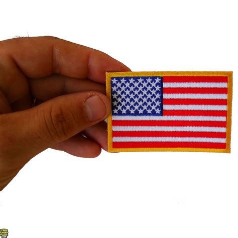 Us Flag Patch Small Yellow Border 3 Inch American Flag Patches