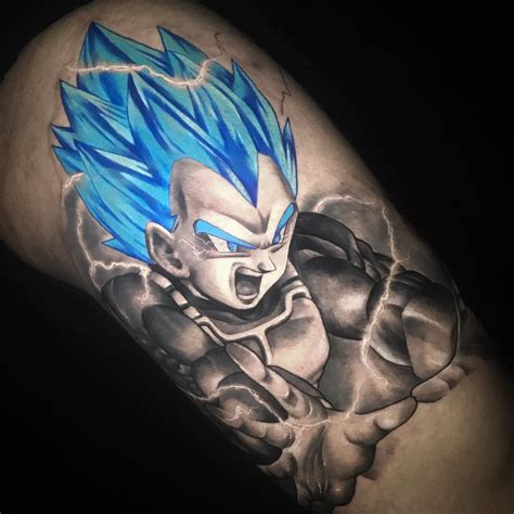 Dragon ball queen on instagram: Fan art tattoo of Vegeta from Dragon Ball, done by tattoo ...