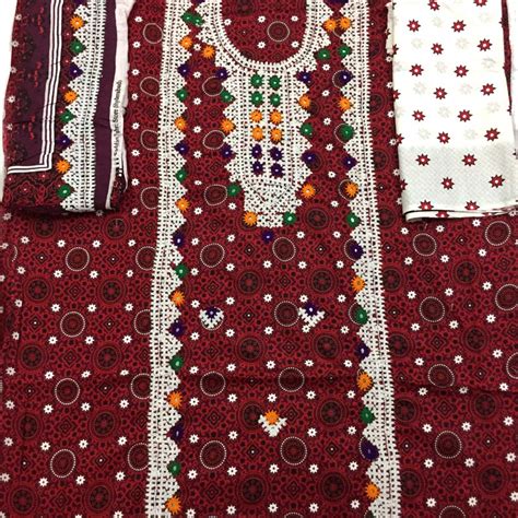 Hand Embroidery Mirror Work Ajrak Dress For Women Buy Online