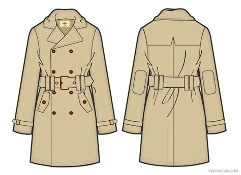 Men Trench Coat Vector Template Masterbundles