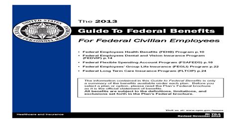 Who may enroll in this plan: Guide To Federal Benefits - OPM. To Federal Benefits For Federal Civilian Employees ... •Federal ...