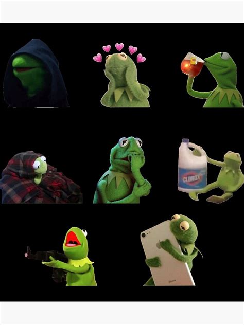 Kermit Meme Sticker Pack Sticker Poster For Sale By Rkovitch Redbubble