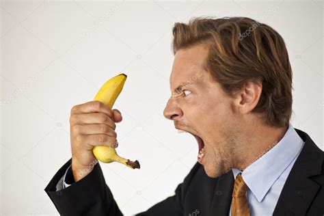 Angry Businessman Shouting At Banana Stock Photo By ©rugdal 29895273