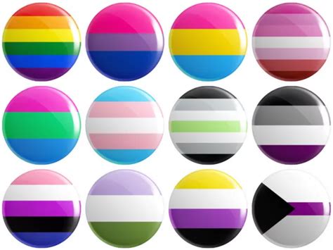 12 X LGBTQ Pride Flag BUTTON PIN BADGES 25mm 1 INCH Lesbian Gay Gender