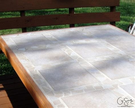 Remodelaholic How To Replace A Patio Table Top With Tile