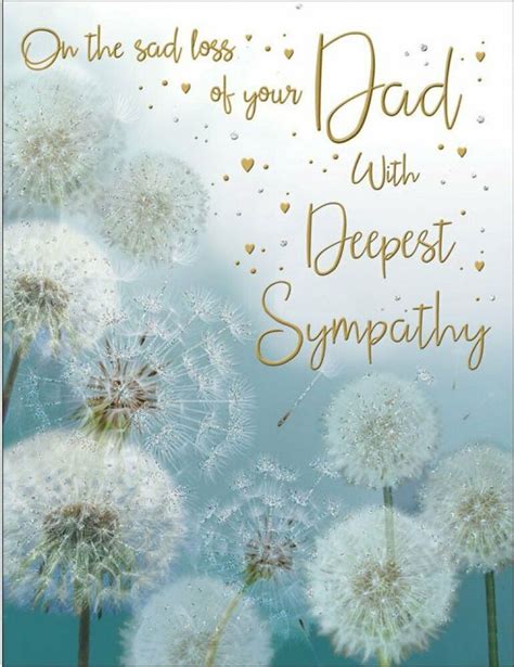 Details About Loss Of Your Dad With Deepest Sympathy Card Dandelions