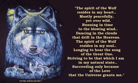 Poem Of The Wolf Spirit Spirit Of The Wolf For The Soul Pinterest