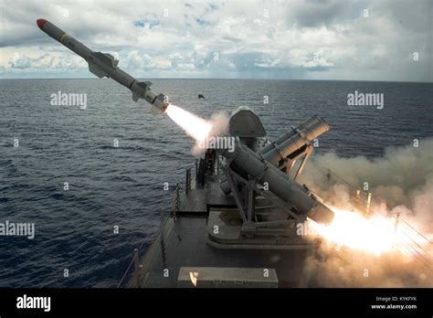 Philippine Sea Aug 22 2017 A Harpoon Missile Launches From The