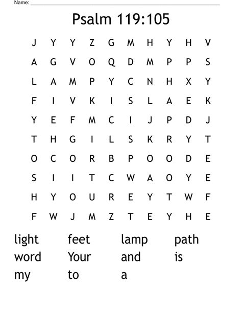 Psalm Word Search Wordmint