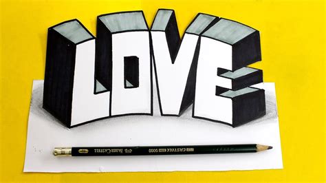 How To Draw 3d Love Letters Perspective Como Dibujar Letras Bonitas En 3d Dibujos De Amor